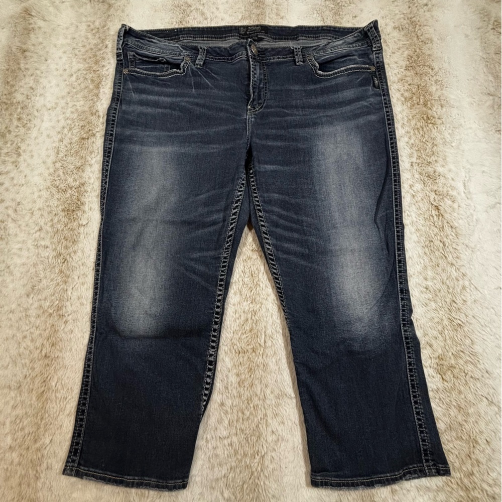 Silver Jeans Co. Aiko Mid Capri Stretch Denim Jeans Sz 18